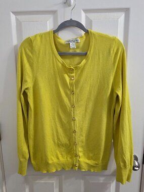 Pre-loved Yellow Cardigan Sweater Women’s Large Cozy Layering Piece